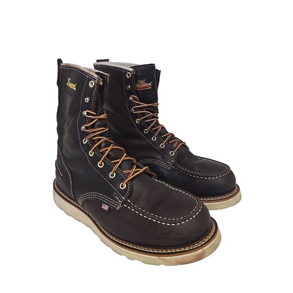 Thorogood Men's 8" Soft Toe WP Wedge Sole Work Boot U.S.A. 814-3800 Brown 11.5EE - Picture 1 of 7